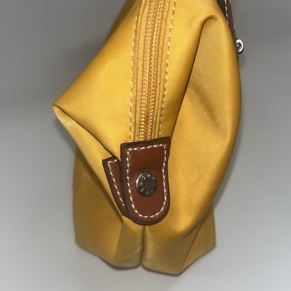 Hexagona Yellow nylon Satchel with brown Leather Trim preowned - Picture 9 of 14